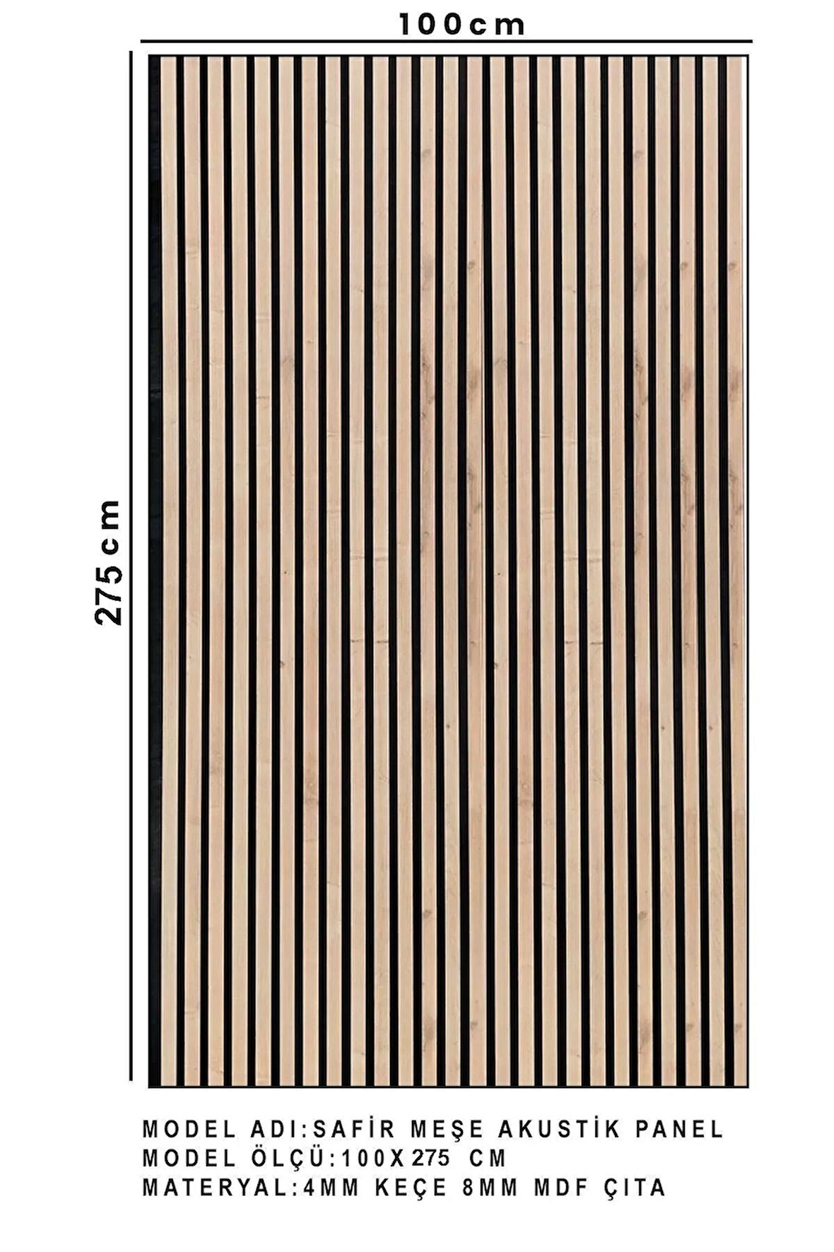 Mdf Ahşap Akustik Duvar Paneli 100 x 280 cm ( Safir Meşe )