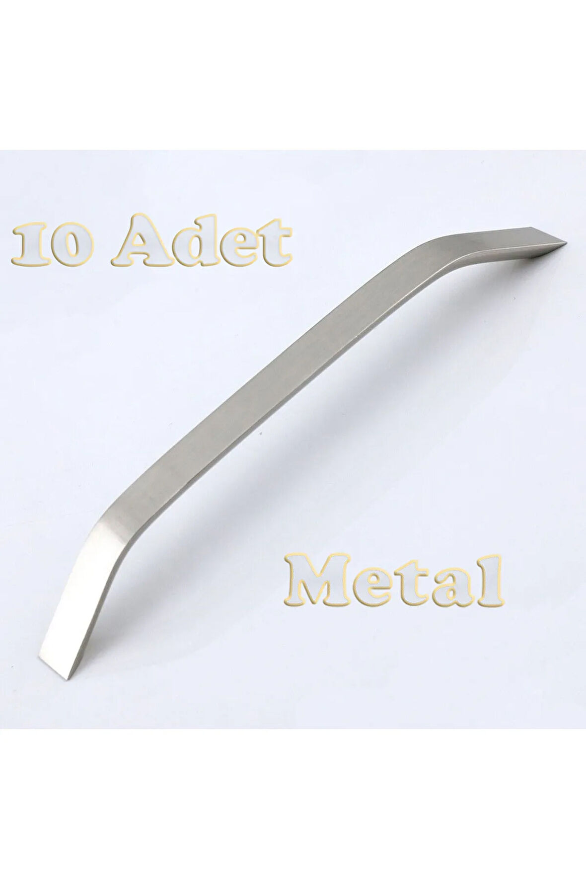 Şahin Alüminyum Metal Lüks Modern Mobilya Çekmece Mutfak Dolabı Kulpu İnox 128mm (10 Adet)