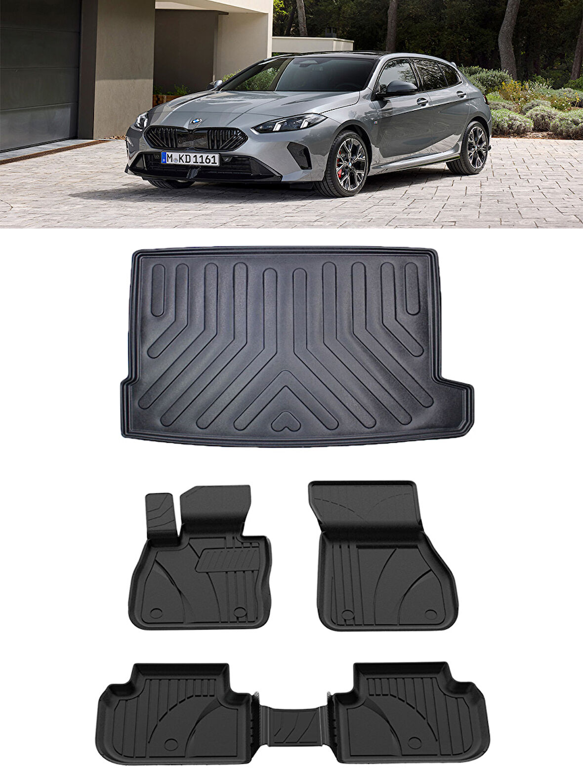 Sahler Premıum Bmw 1 Serisi F70 2024 ve Sonrası  4.5D Sahler Paspas ve Rizline 3D Bagaj Havuzu