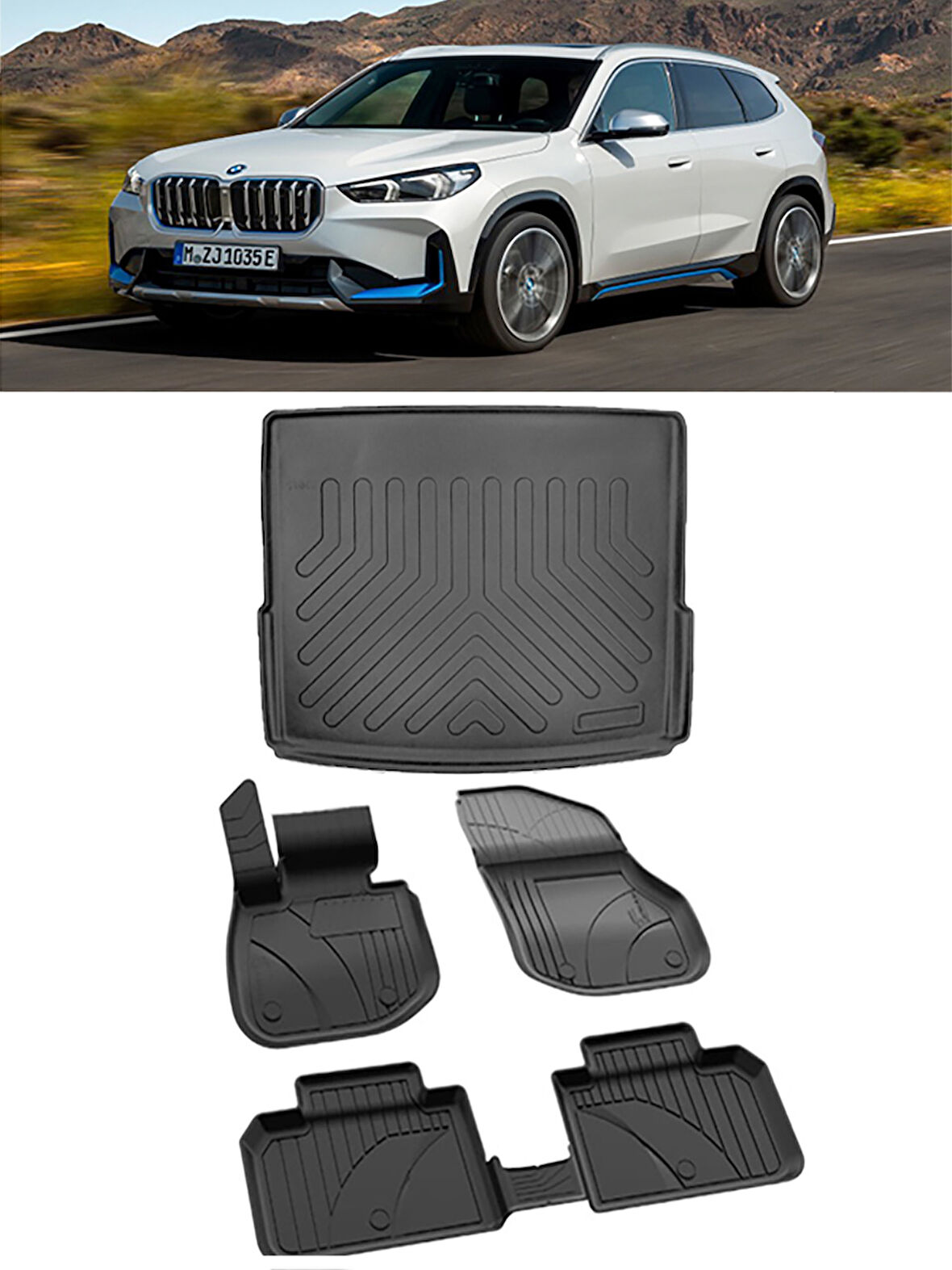 Sahler Bmw İx1 2025 ve Sonrası 4.5D Paspas ve 3D Rizline Bagaj Havuzu Set