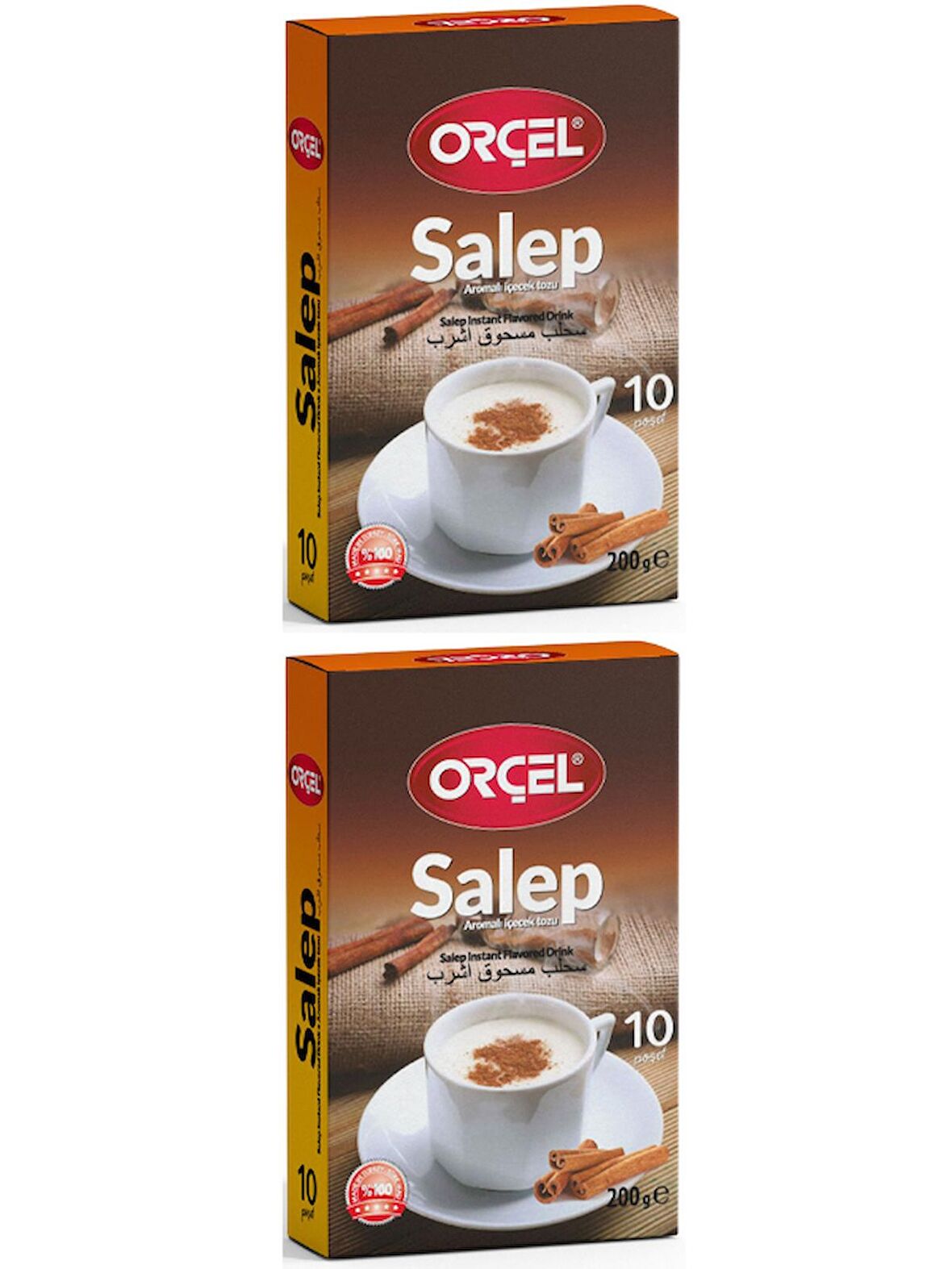 Orçel Sahlep (Sahlep 10 Fincan tek İçimlik Tarçınlı) 2 x 200gr.