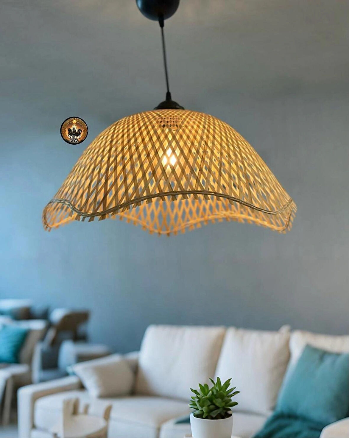Samos Bambu Rattan Avize Ada Huzuru ve Sadelik