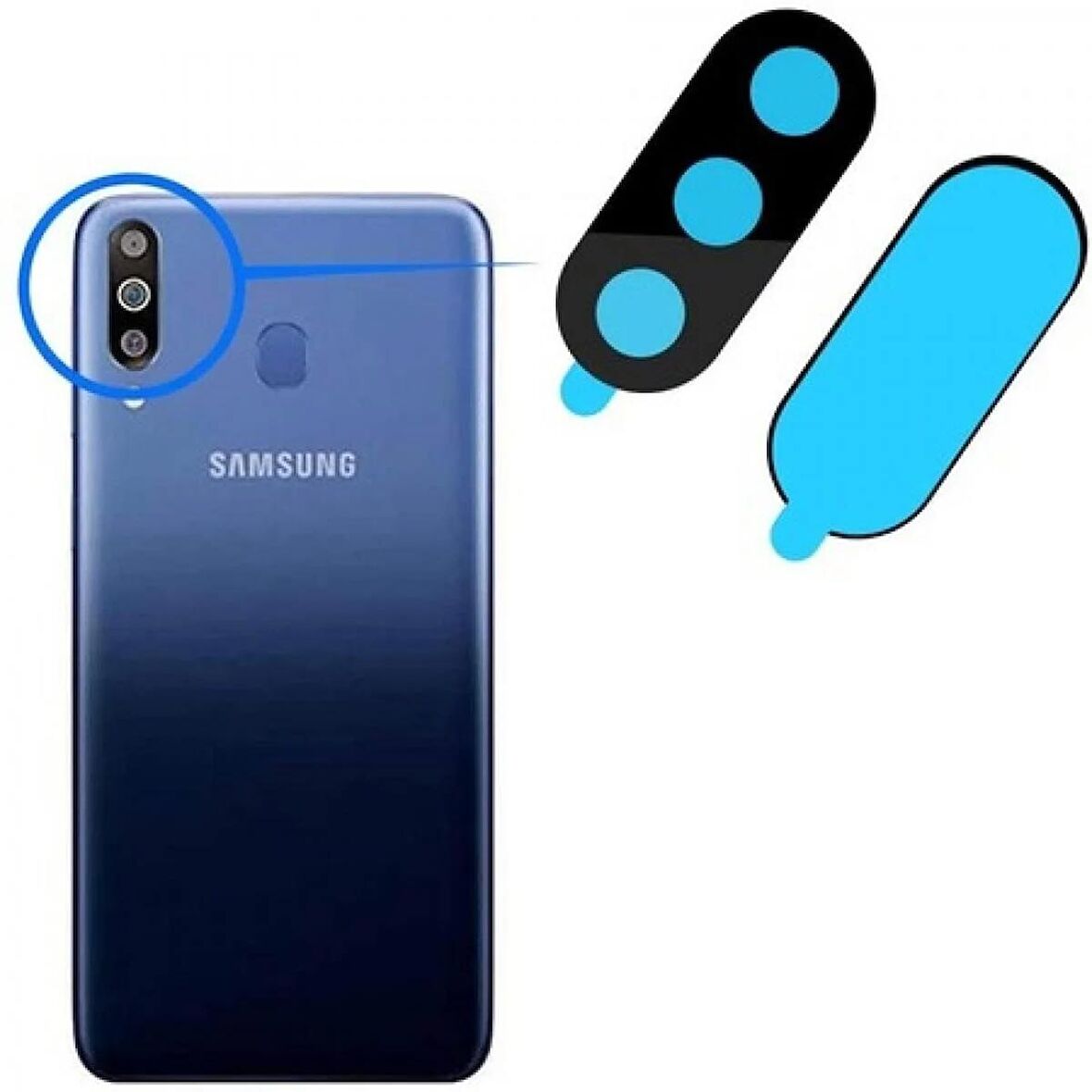 Samsung Galaxy M30 M305F İle Uyumlu Kamera Camı