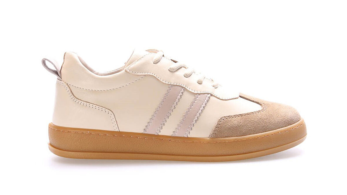 Hakiki İçi Dışı Deri Günlük Ortopedik Taban Kadın Sneakers Ayakkabı Snb42