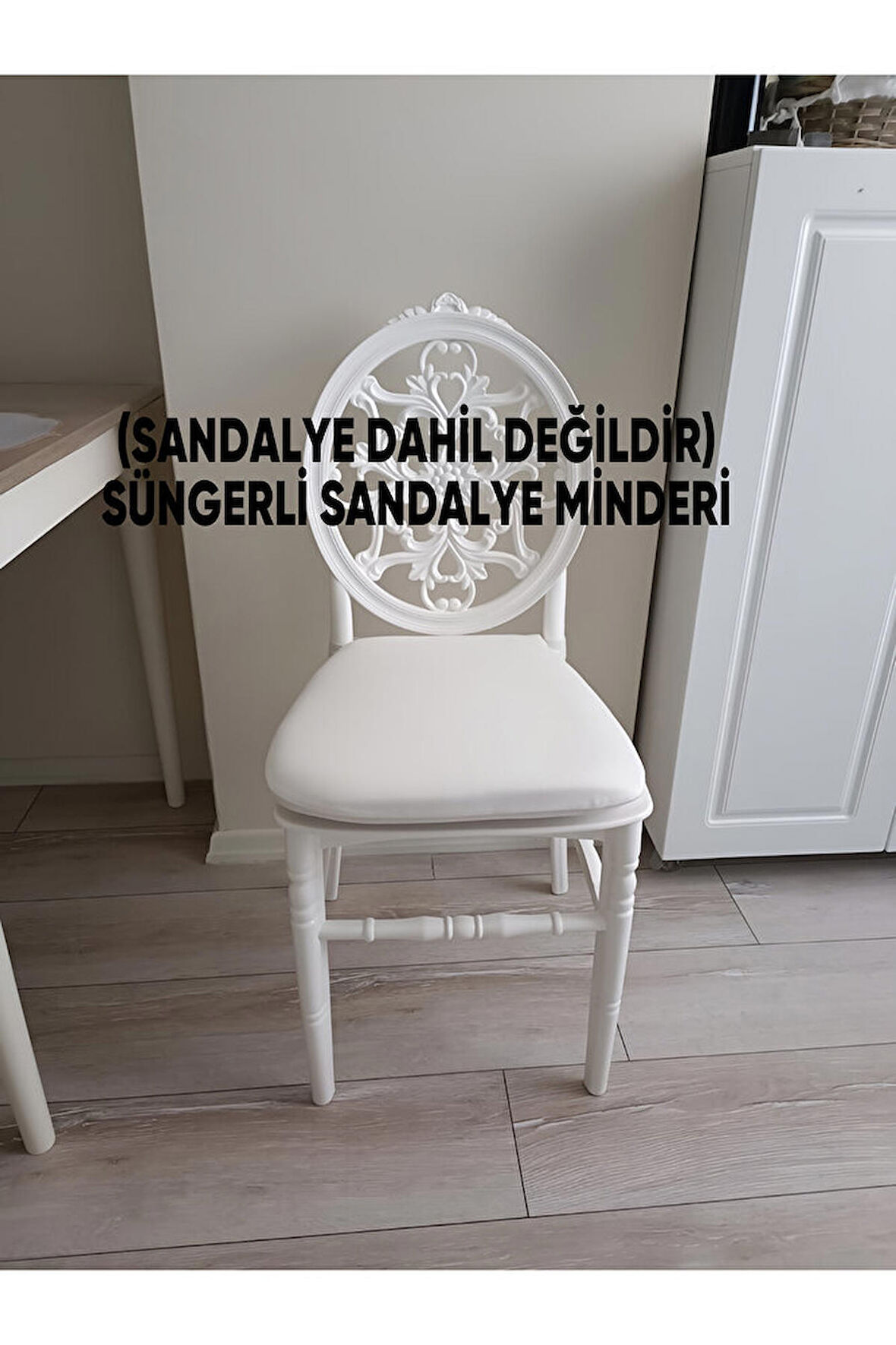 Standart Sandalye Minderi, Süngerli Beyaz Renk Tfany Sandalye Ve Demir Sandalyelere Uygun