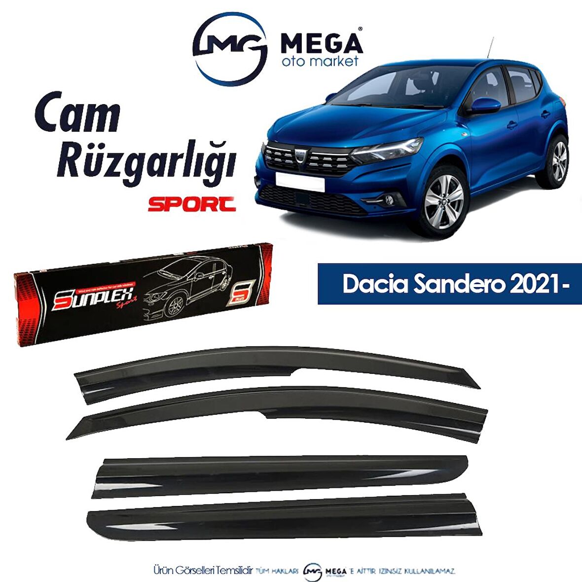 Dacia Sandero Cam Rüzgarlık Mugen Ti̇p Sunplex 2021- Sonrası