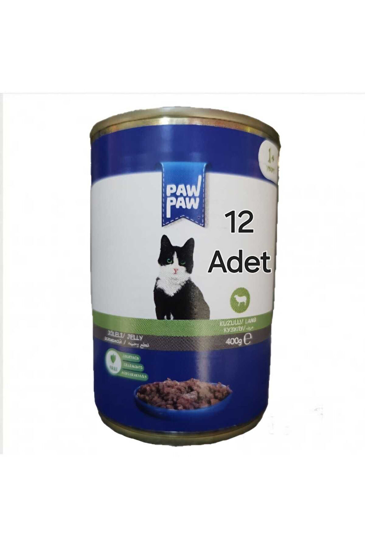 Saygin Pet Joleli Parça Kuzu Etli Yetişkin Kedi Konservesi 400 gr 12 Adet