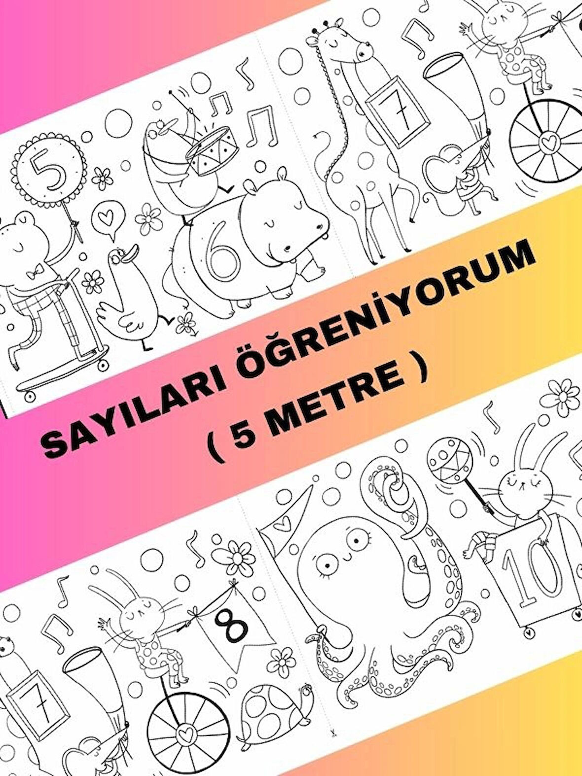 Sayıları Öğreniyorum Boyama Kağıdı – 5 Metre