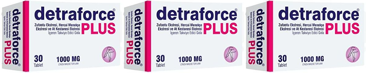 Detraforce Plus 3x30 Tablet Züfa Otu Hercai Menekşe At Kestanesi