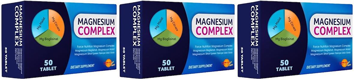 Magnesium Complex 3x50 Tablet Magnezyum Bisglisinat Malat Sitrat Kompleks