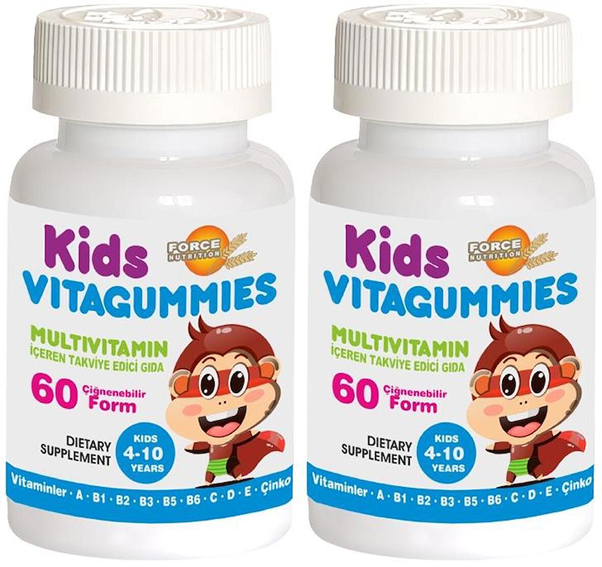 Kids Vitagummies 4-10 Yaş Çocuk Multivitamin 2x60 Çignenebilir Form