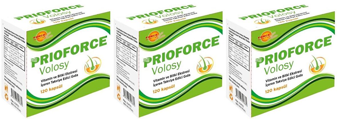 Prioforce Volosy 3x120 Kapsül Vitamin ve Bitki Ekstresi L-Sistin Biotin