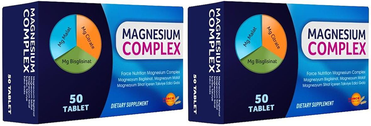 Magnesium Complex 2x50 Tablet Magnezyum Bisglisinat Malat Sitrat Kompleks