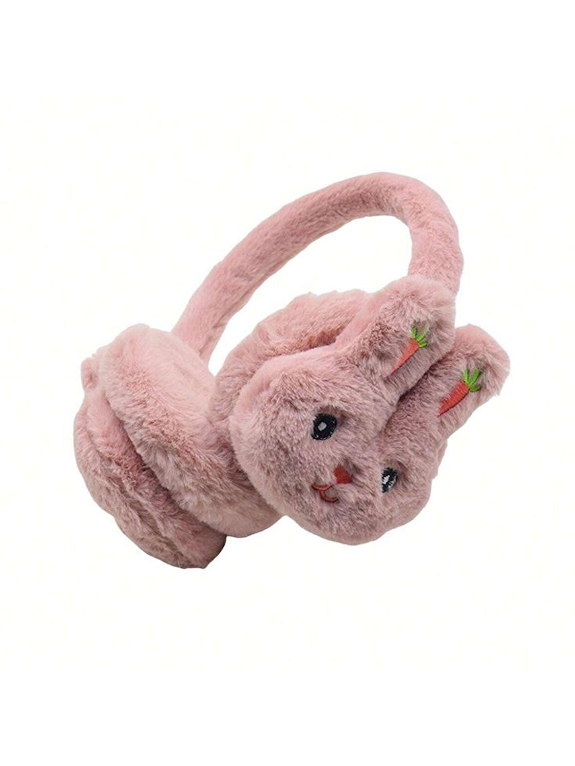 Kız Çocuk  3D Peluş Tavşan Kulaklık Narçiçeği