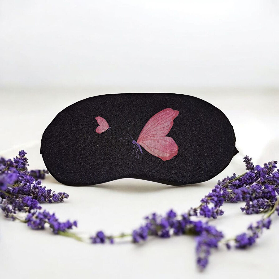 Işığı Geçirmez Yumuşak Rahat Kelebek Desenli Uyku Bandı Uyku Gözlüğü Araba Ev Ofis Spa Meditasyon Göz Bandı