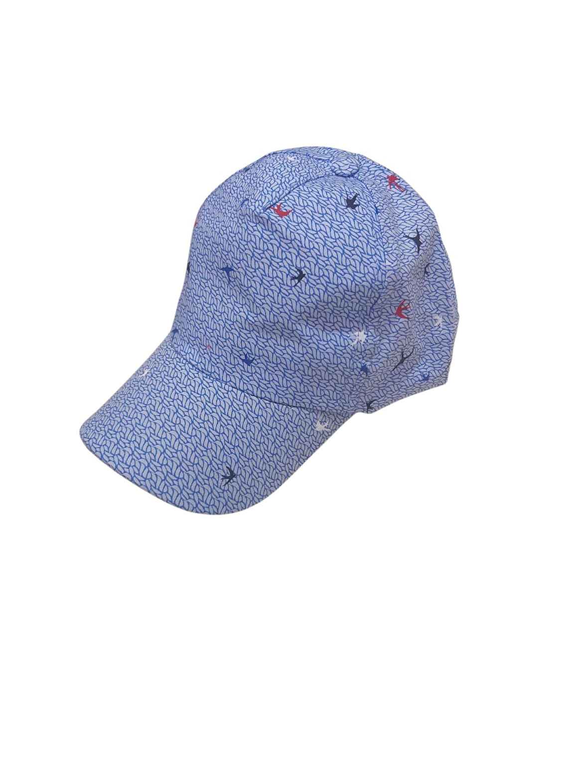 Mavi Kırlangıc Desenli Çocuk Şapkası Ayarlanabilir Çocuk Cap 3-6 Yaş