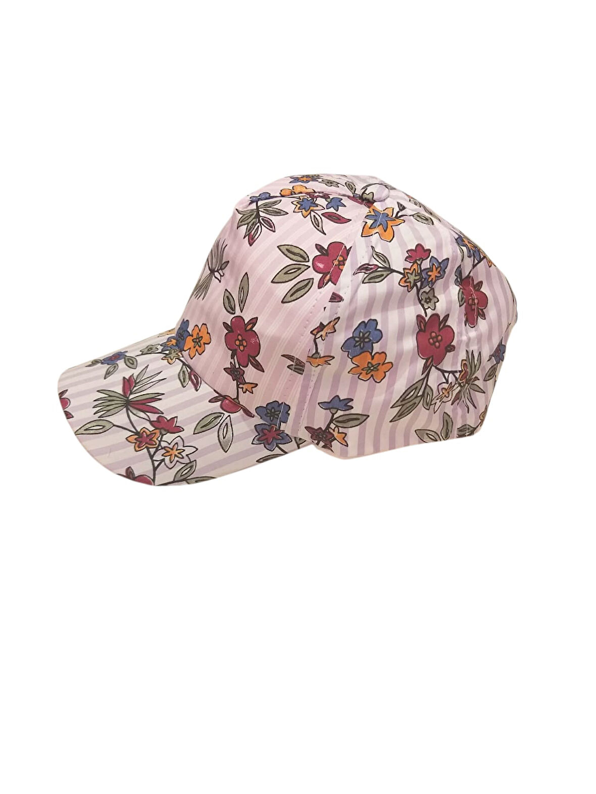 Kırmızı Çiçekli Çocuk Şapkası Ayarlanabilir Şapka 3-6 Yaş Kırmızı