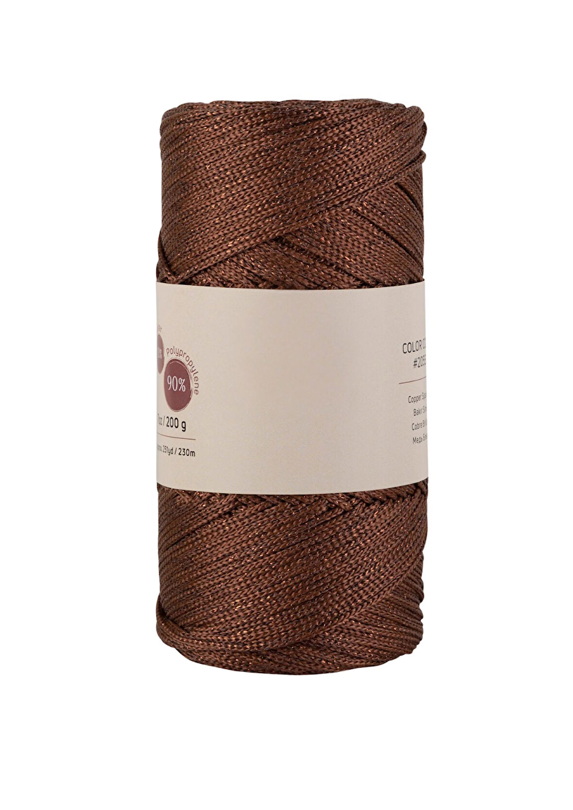 Makrome İpi 3mm  Polyester Kahve Simli