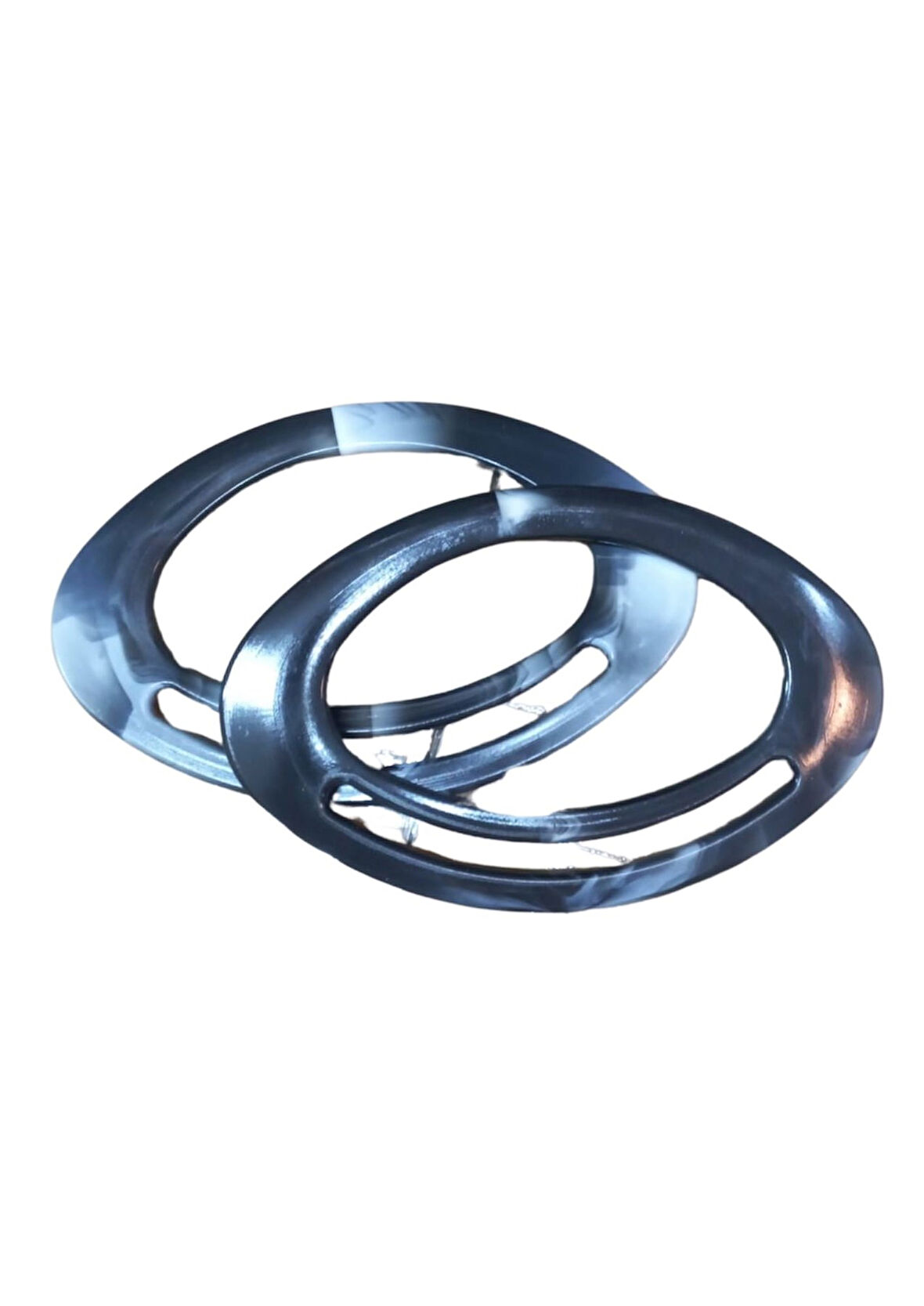 Çanta Sapı Oval Siyah-Beyaz 18 cm