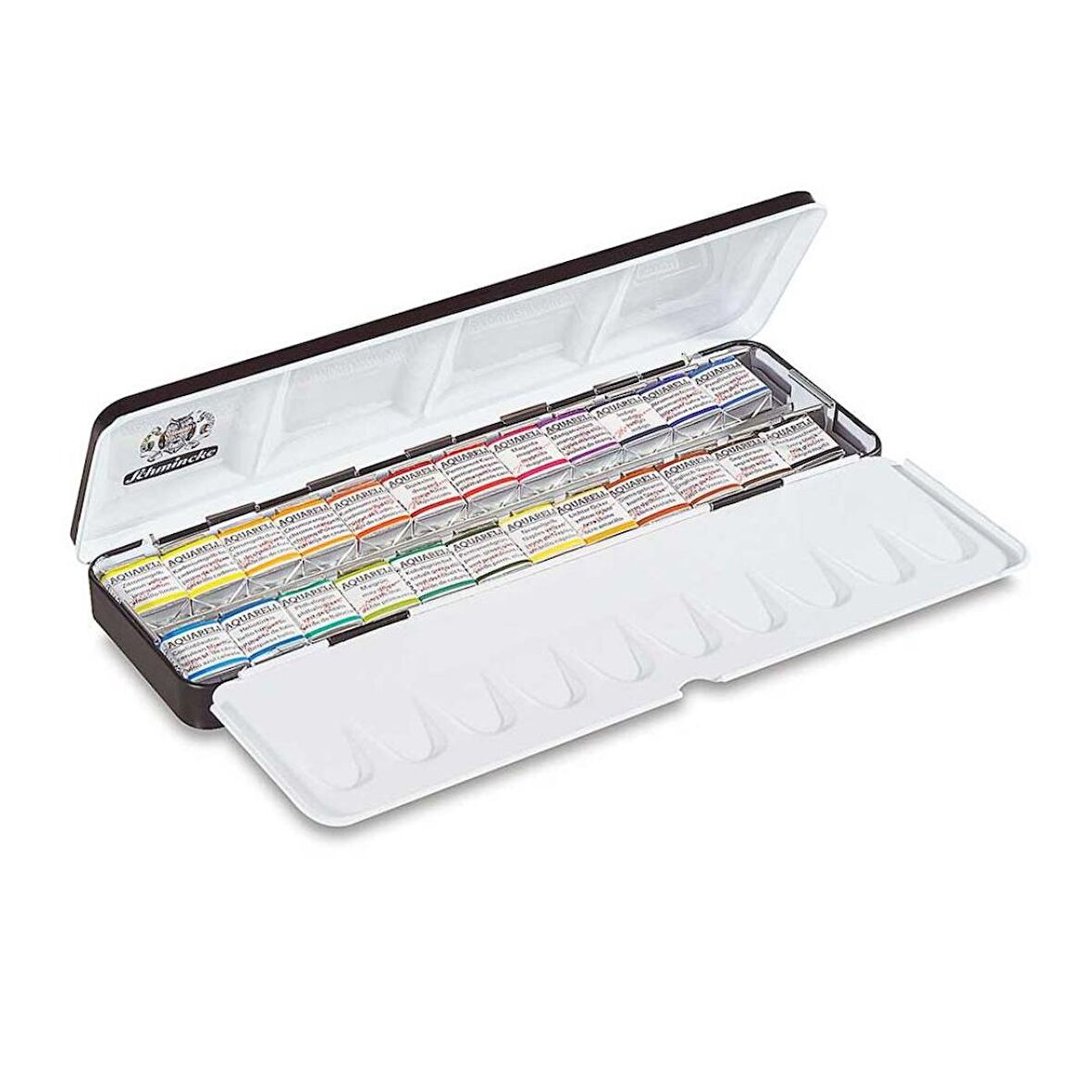 Schmincke Akademie Sulu Boya Aquarell Metal Kutu Yarım Tablet 24'lü Set