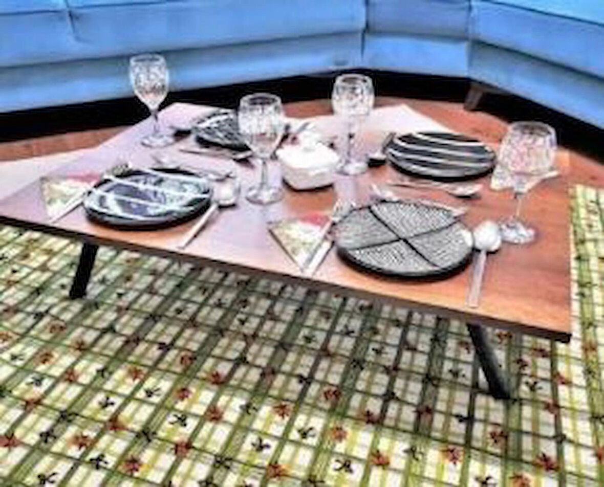 NİFİART Katlanır Yer Sofrası Hamur Açma Sunum Masası Ceviz 60x90 cm