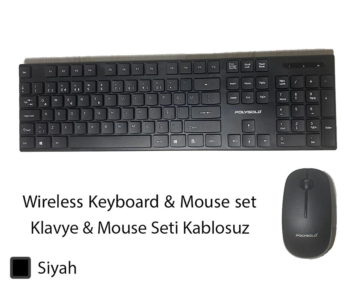 Kablosuz Klavye Mouse Set (Siyah)