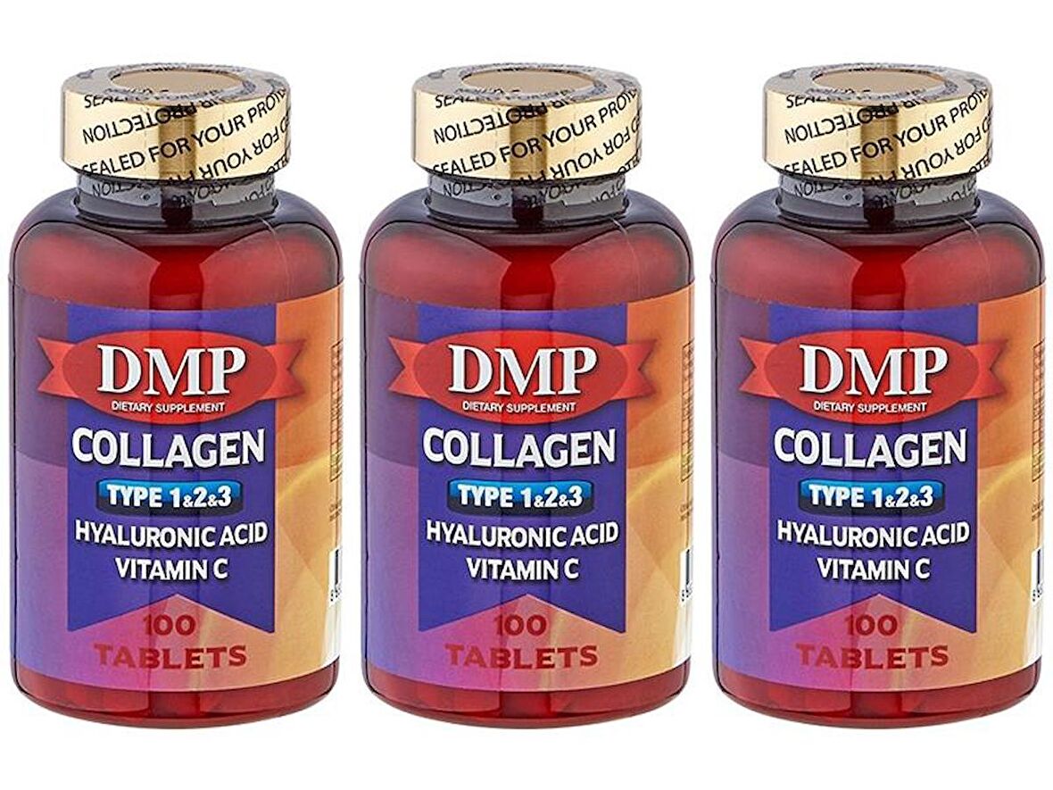 Dmp Hidrolize Kolajen Tip 1-2-3 3x100 Tablet Hyaluronik Asit Vitamin C 