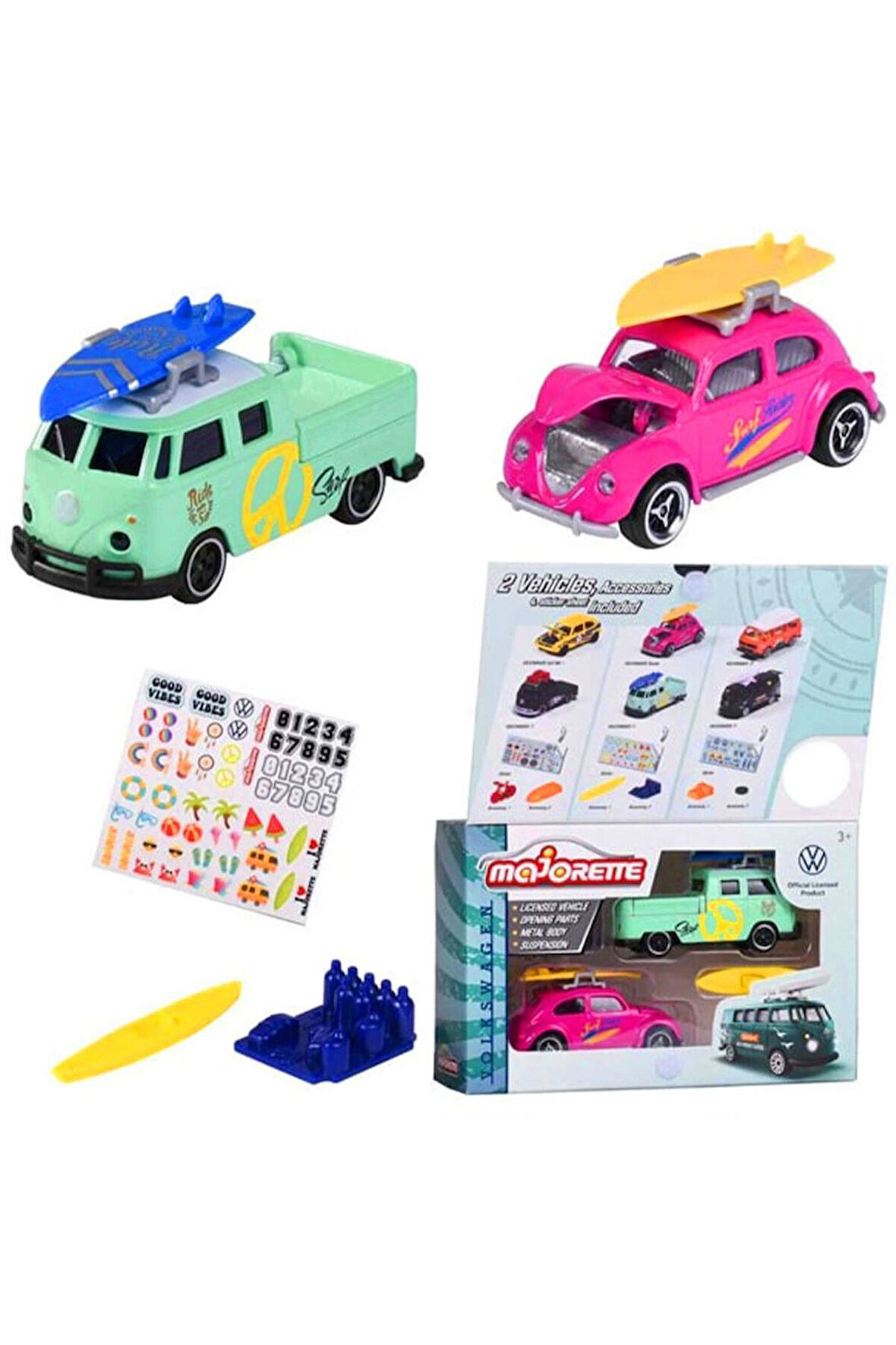 SEÇTİM ALDIM SİMBA MAJORETTE 2055006 VOLKSWAGEN METAL ARABALAR 2 Lİ SET 3+