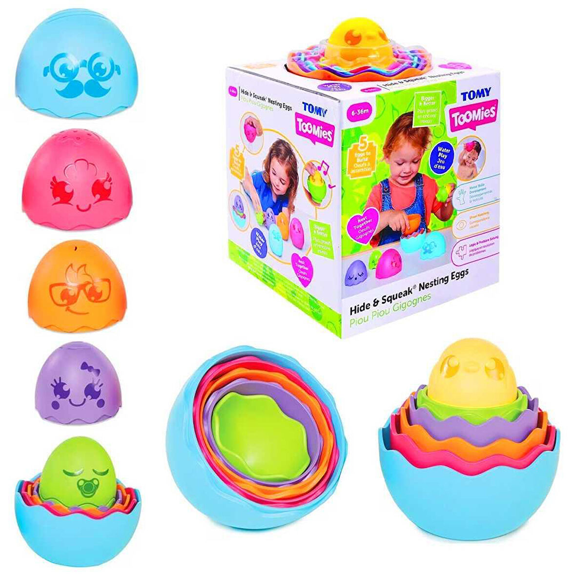 TOMY TOOMİES 73564 SAKLAMBAÇLI İÇ İÇE YUMURTALAR 6-36M+
