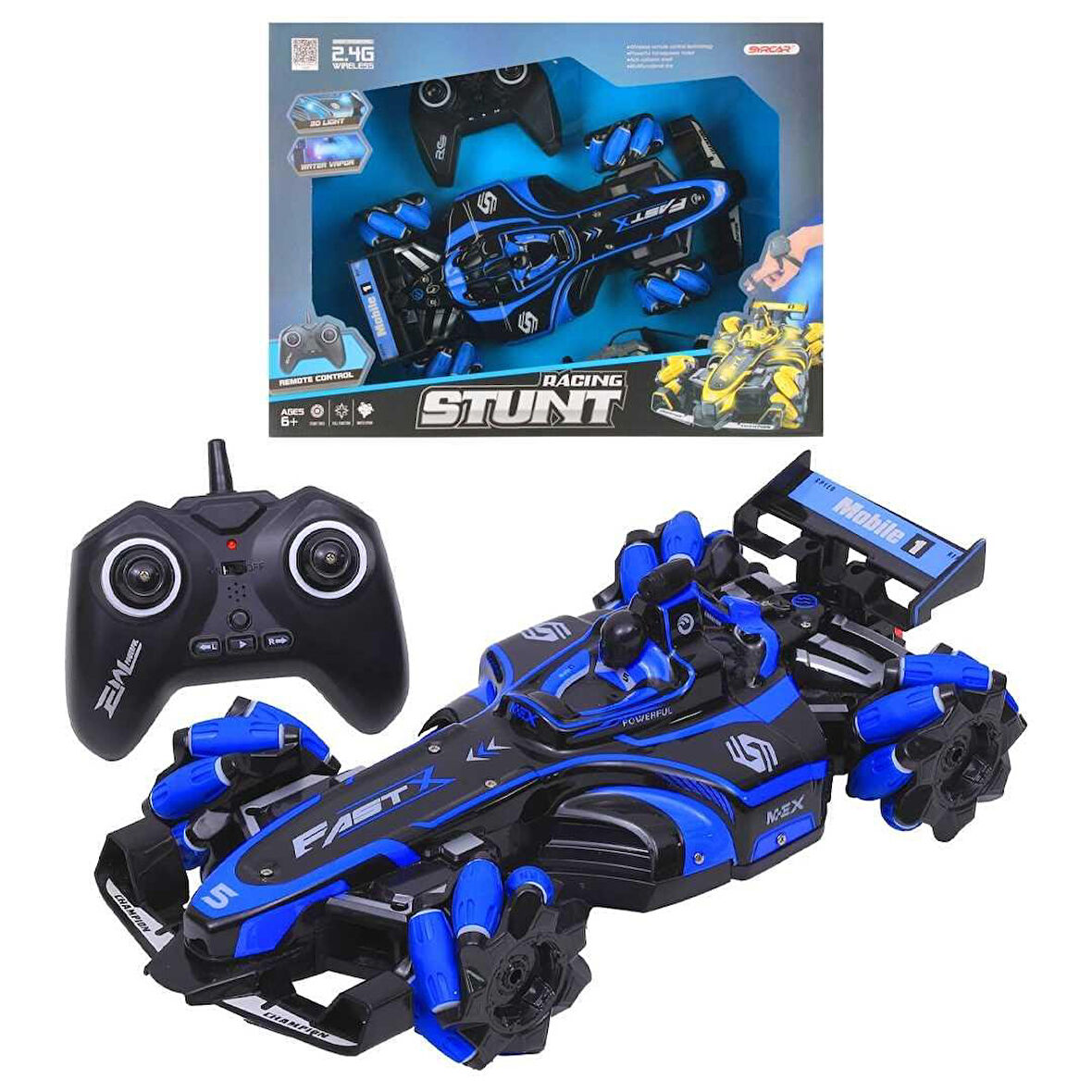 PASİFİK KUMANDALI DUMAN ATAN YARIŞ ARABASI 666-813SA BİLEK KONTROL F/F R/C 2.4G IŞIKLI 6+