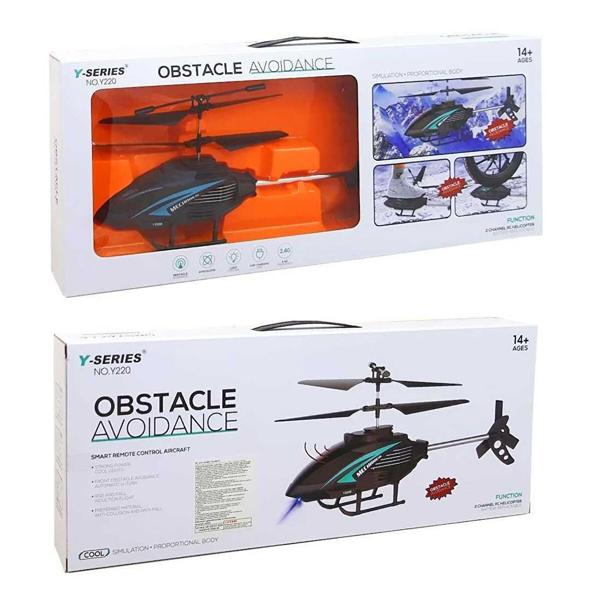 PASİFİK KUMANDALI HELİKOPTER Y220 R/C 2.4G USB IŞIKLI ŞARJLI 14+