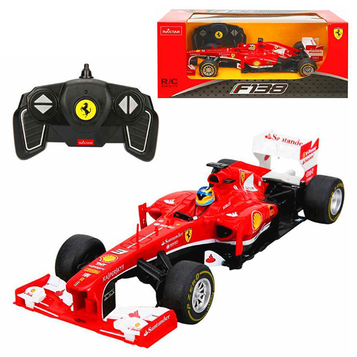 SUNMAN RASTAR 53800 KUMANDALI ARABA FERRARİ F138 F/F R/C 2.4GHZ 1:18 6+
