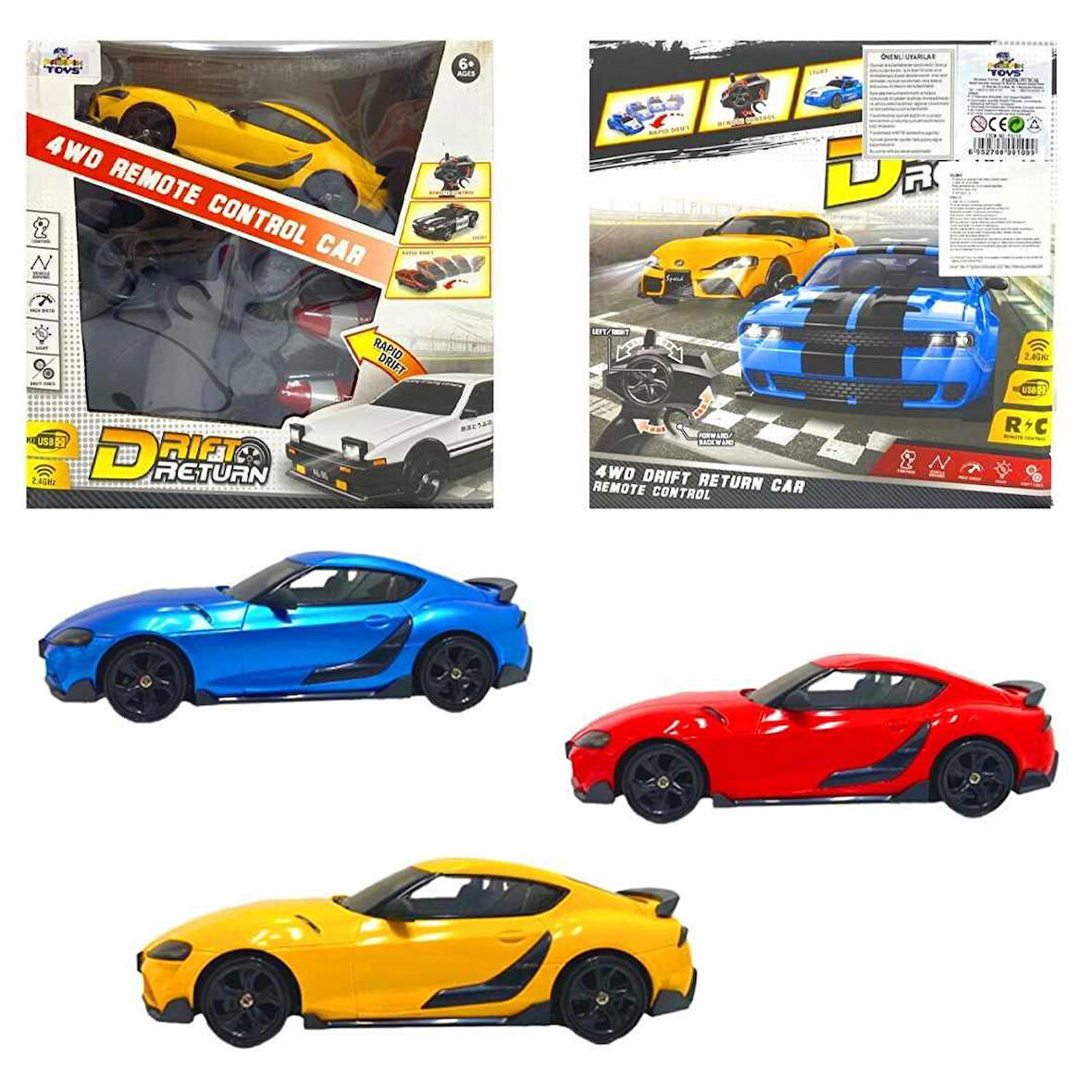 PASİFİK KUMANDALI SUPRA DRİFT ARABA 93218 4WD R/C 2.4GHZ USB IŞIKLI 6+