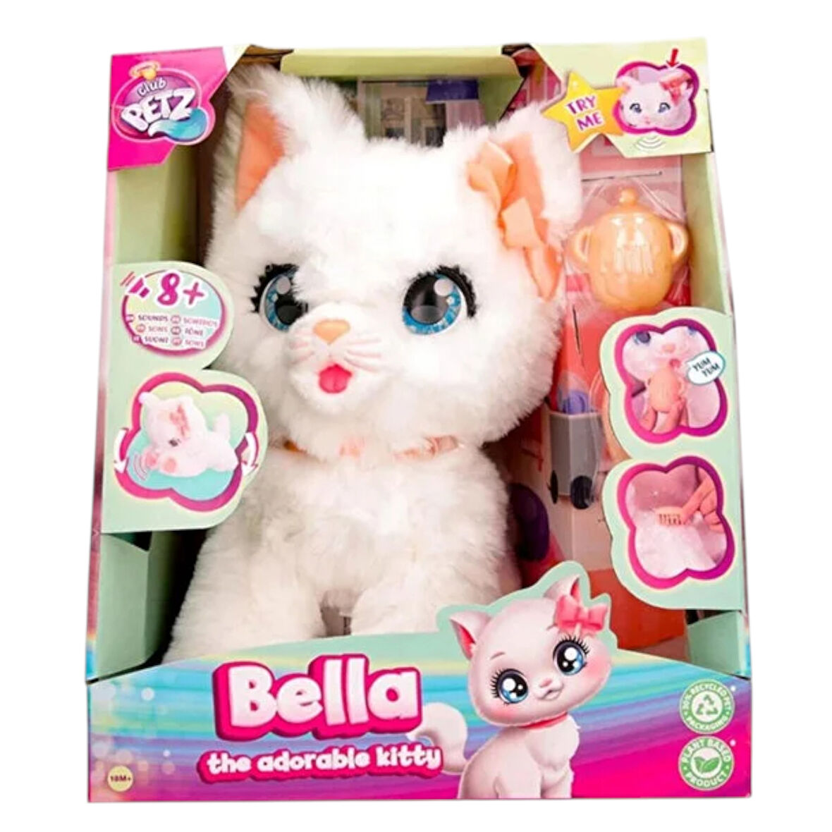 SUNMAN CLUB PETZ 907737 PELÜŞ SEVİMLİ KEDİCİK BELLA FONKSİYONLU HAREKETLİ SESLİ 18M+