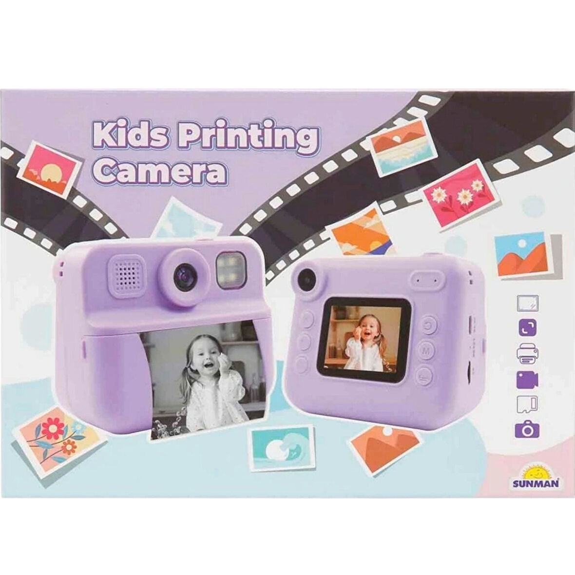 SUNMAN KDC-030D ÇOCUK FOTOĞRAF MAKİNESİ BASKILI 4.4W 1200MAH 3 RENK 3+