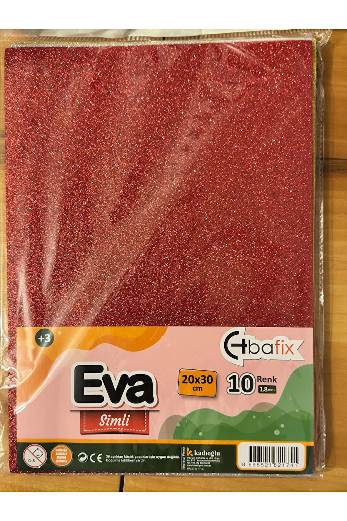 20x30 cm 10 Renk 1,8 mm Kalınlık Simli