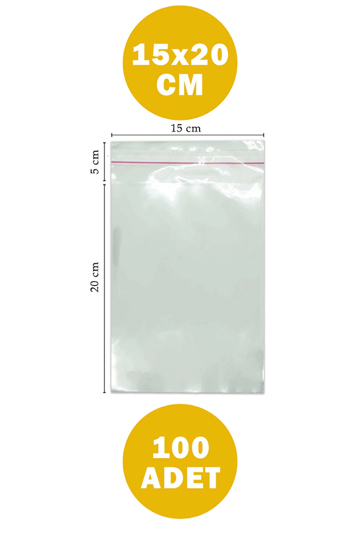  100 Adet 15 CM X 20 CM Kendinden Yapışkanlı Açılıp Kapanabilir Şeffaf Ambalaj Jelatin Poşet Torba