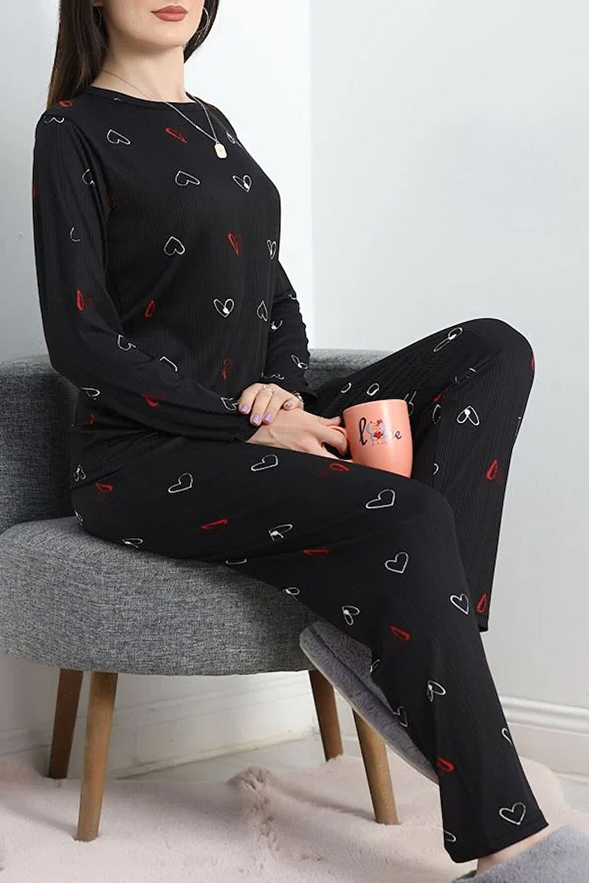 SeKa Pegasus Alt Üst Aynı Pijama Takımı Siyahkalp - 50749.1048.