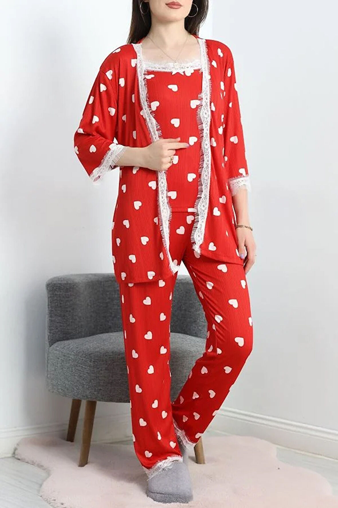 SeKa Pegasus Üçlü Pijama Takımı Beyazkalp - 66666.1287.