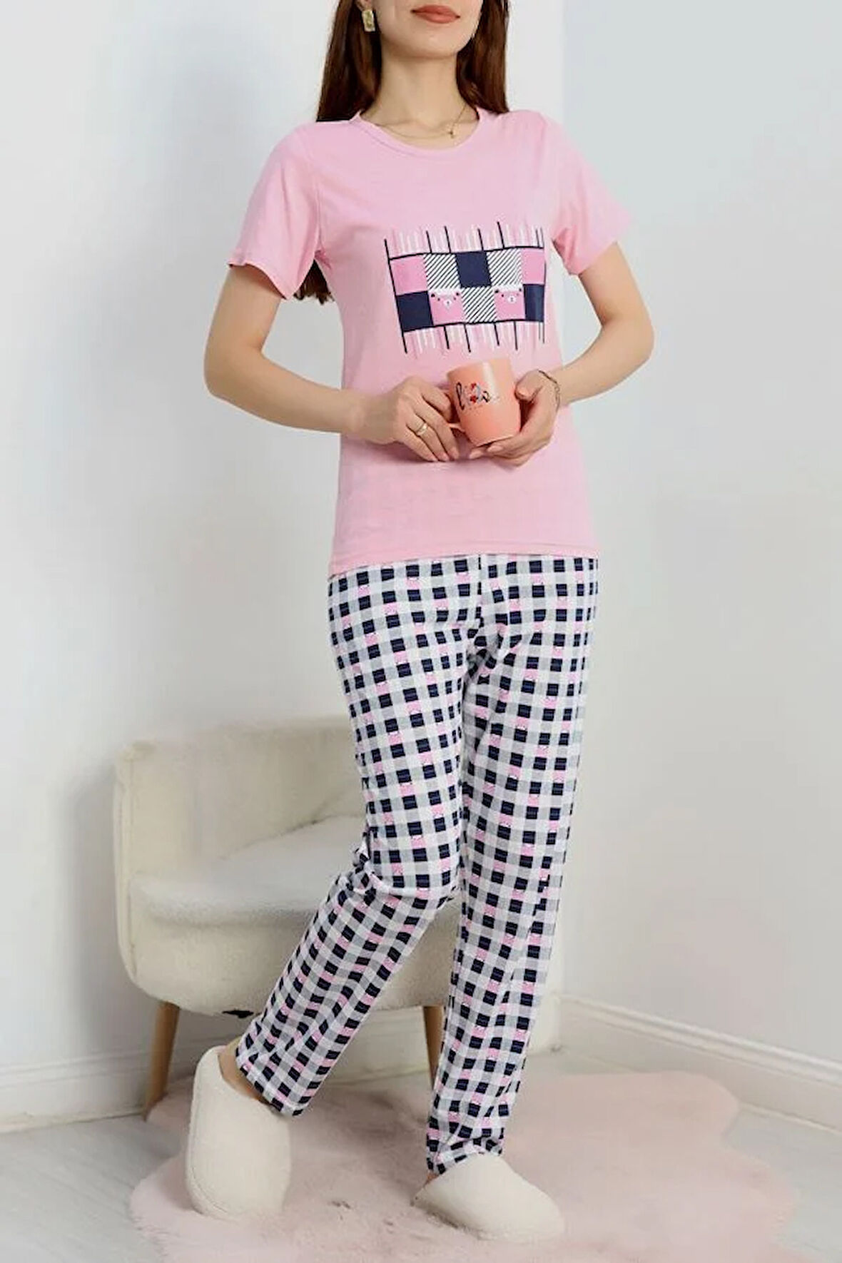 SeKa Süprem Baskılı Pijama Takım Pembelaci - 50774.1773.