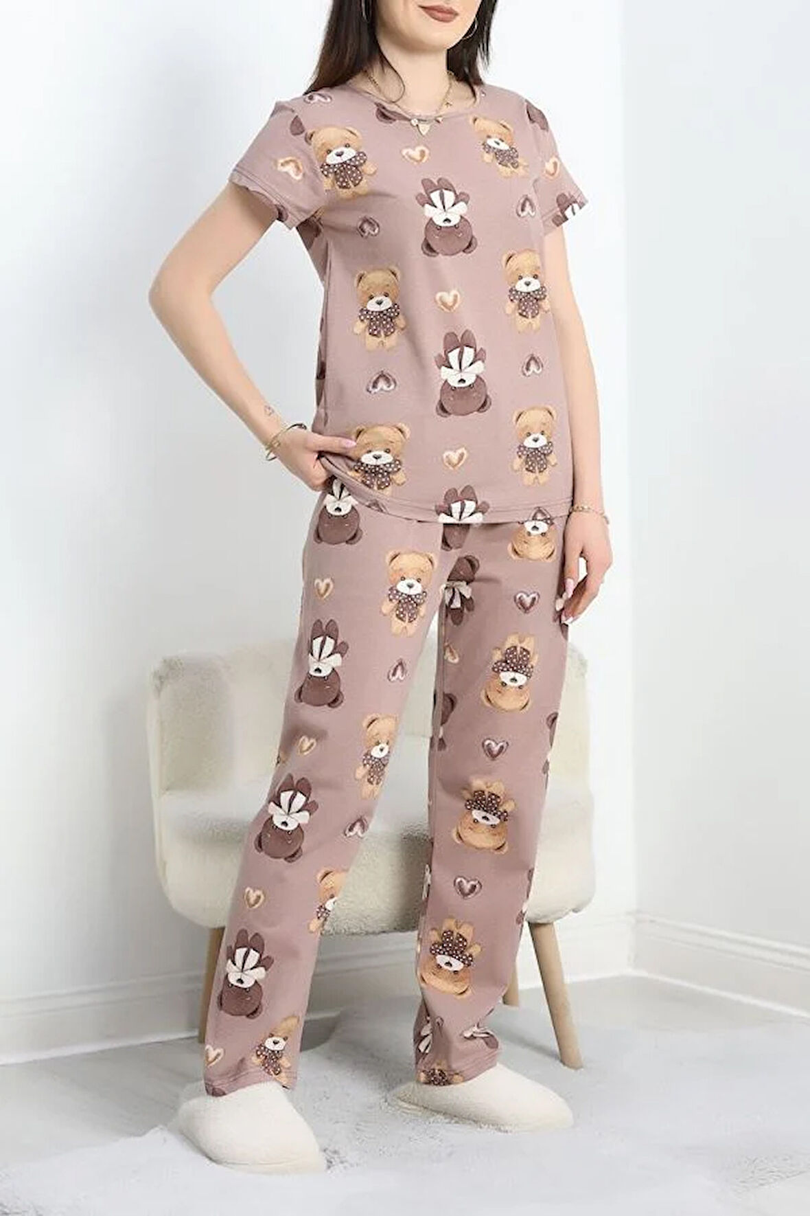 SeKa Alt Üst Aynı Pijama Takımı Vizonayıcık - 50079.1857.