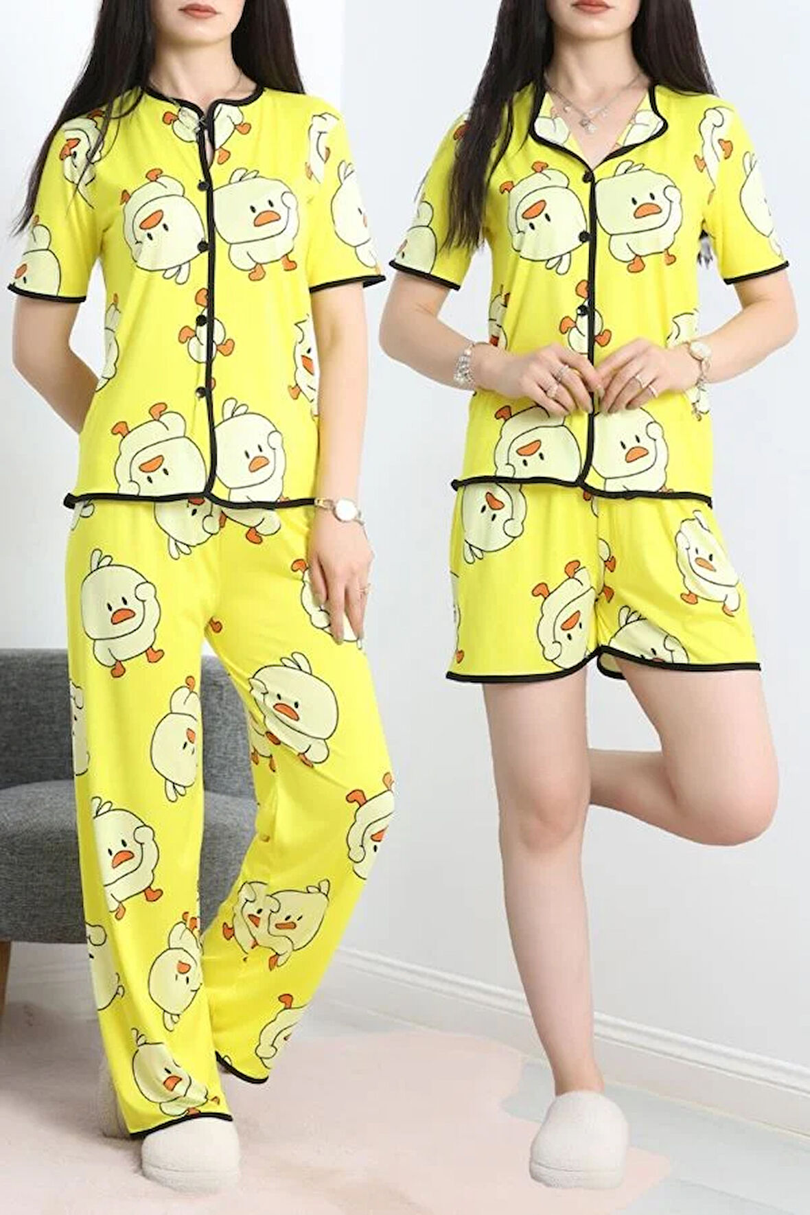SeKa Milan 3'Lü Pijama Takımı Seti Sarı - 50596.1857.