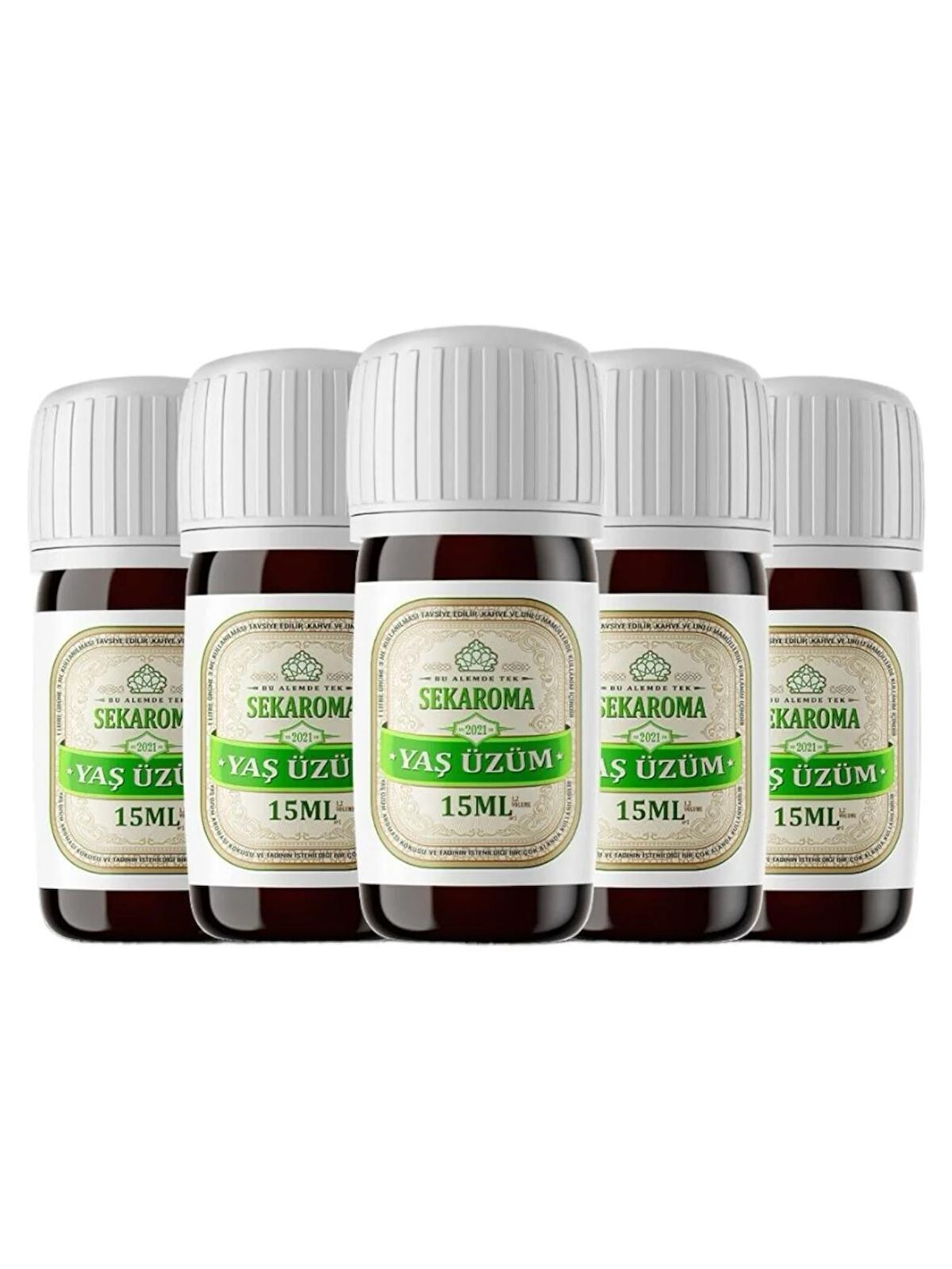 5 Adet Tekirdağ Yaş Üzüm Aroması 15 ML(5 LİTREYE UYUMLU) 5x15ML