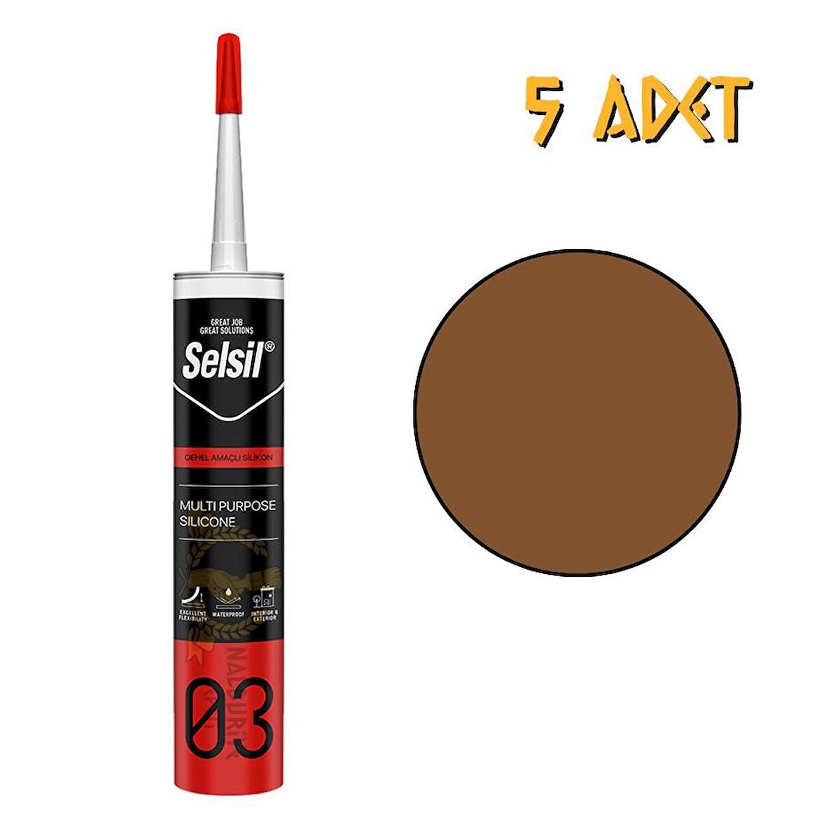 Selsil Genel Amaçlı Silikon ALTIN MEŞE 322 gr. - 5 Adet
