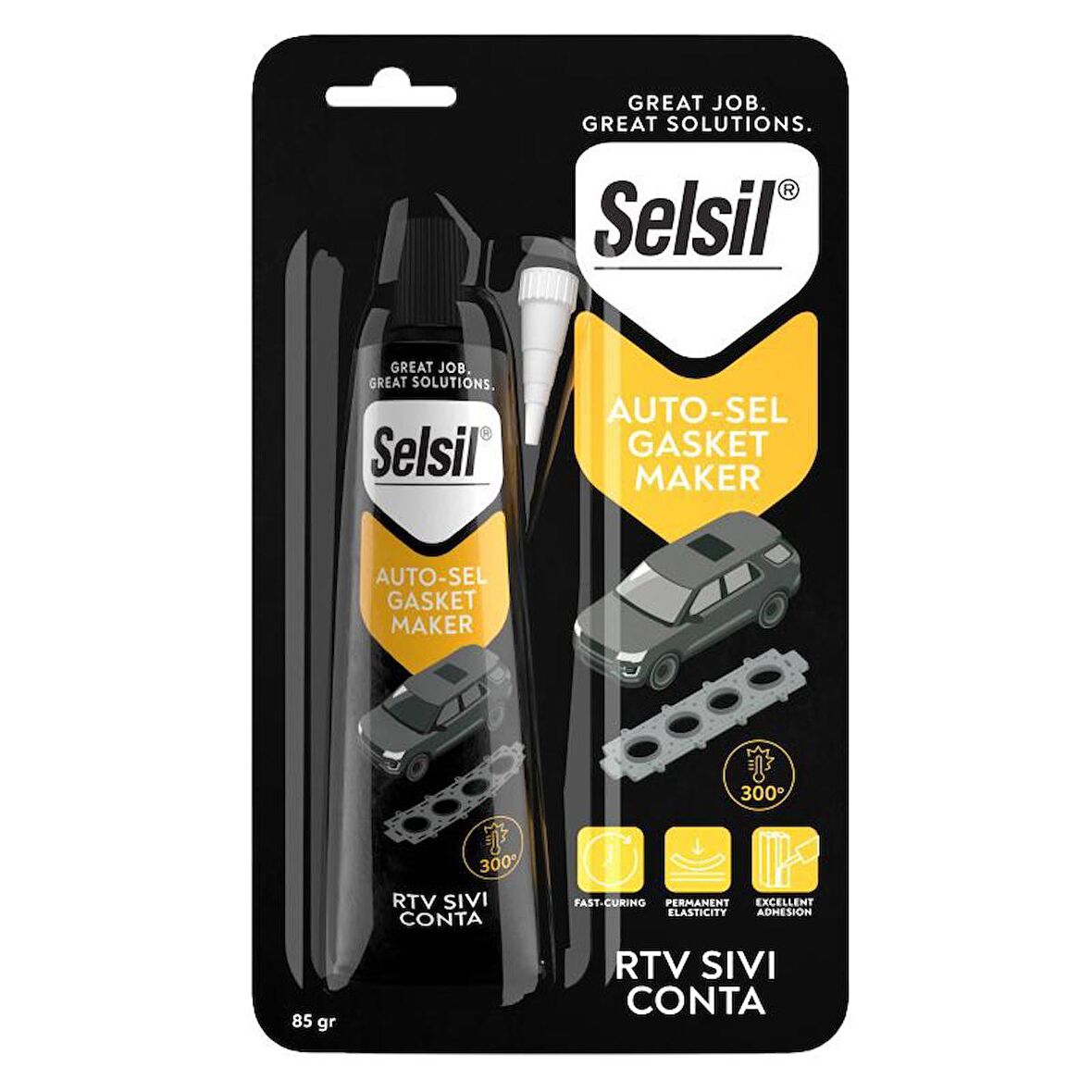 Selsil Oto RTV Sıvı Conta SİYAH 85 gr.