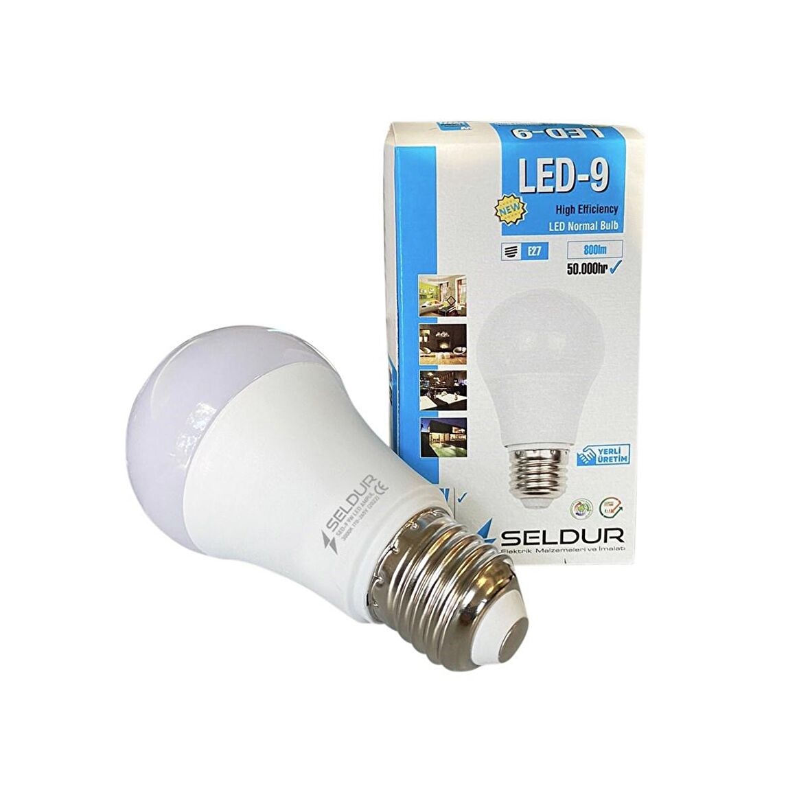 Seldur 9 W 810LM E-27 Duy 6500K Beyaz Işık LED Ampul 10'lu