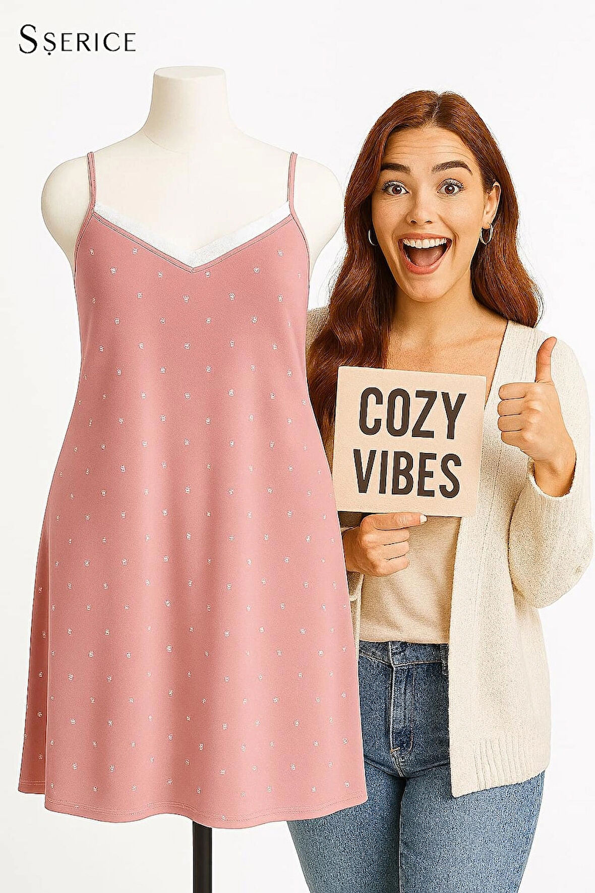  KADIN Büyük Beden Milan Kumaş Gecelik ve Ev Elbisesi - GENİŞ KESİM - ÖLÇÜLER ÜRÜN AÇIKLAMASINDA