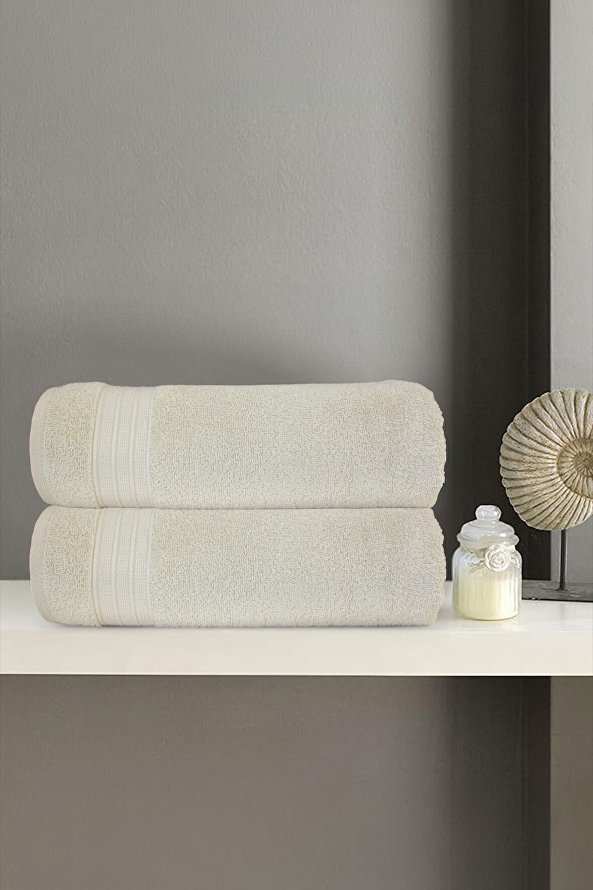 2'li Sepya Banyo Havlusu - 70x140 Cm, 570gr, %100 pamuk, Spa Ve Otel Havlusu, Günlük Kullanıma Uygun