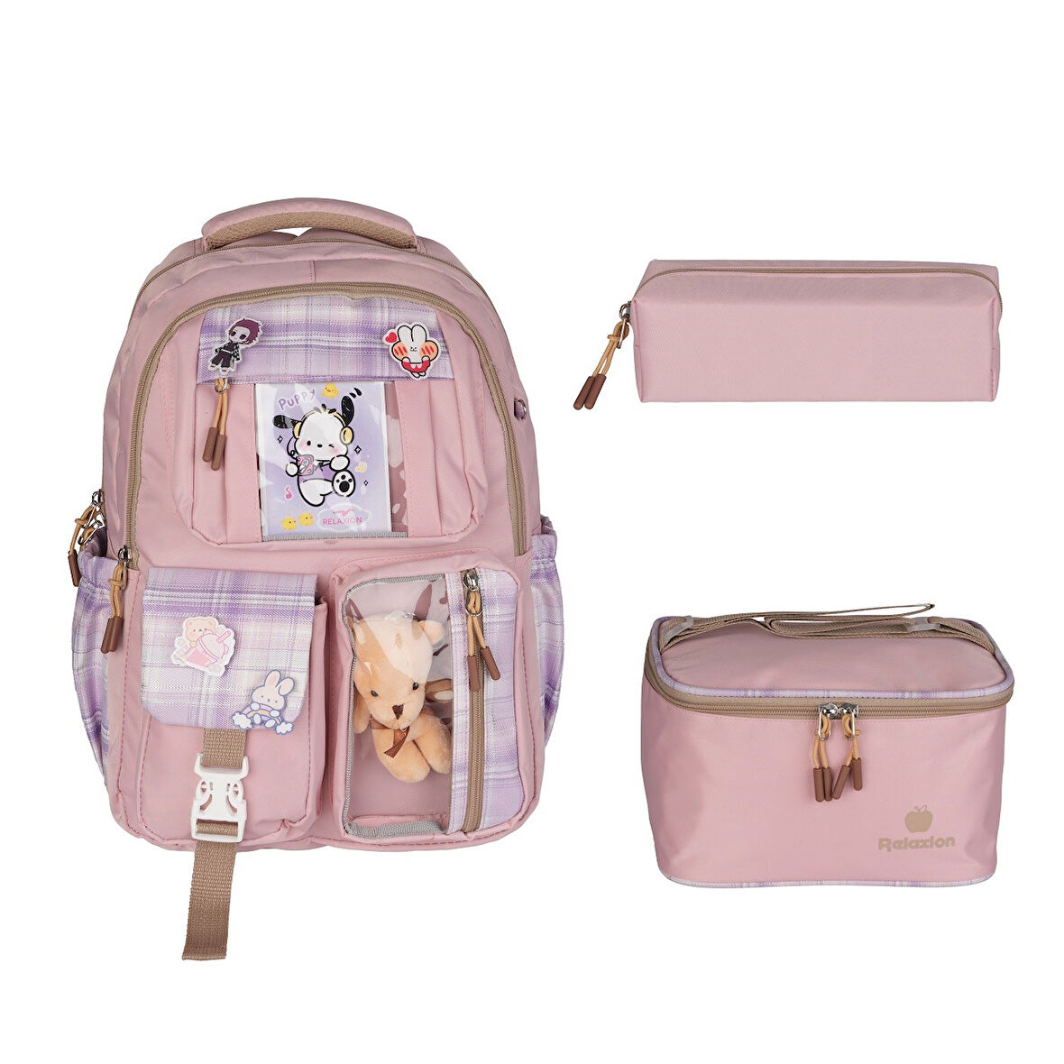 Relaxion Yeni Sezon Su Geçirmez Kumaş Kore Tarzı Sırt Çantası Termal Beslenme Çantası ve Kalemlik