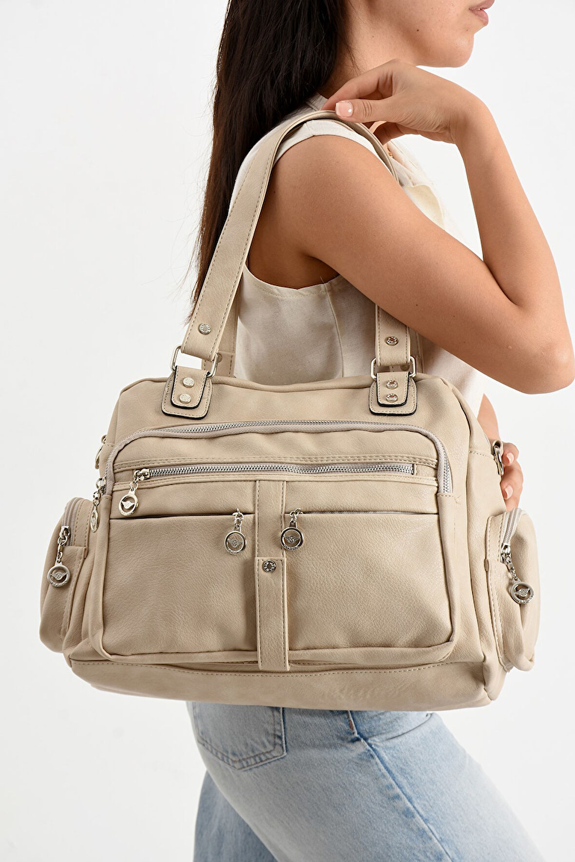 Geniş Hacimli Çok Bölmeli  Kadın Omuz Çanta Kadın Çapraz Çanta